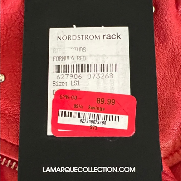 Lamarque Red Leather Jacket with Silver Details - Picture 3 of 6